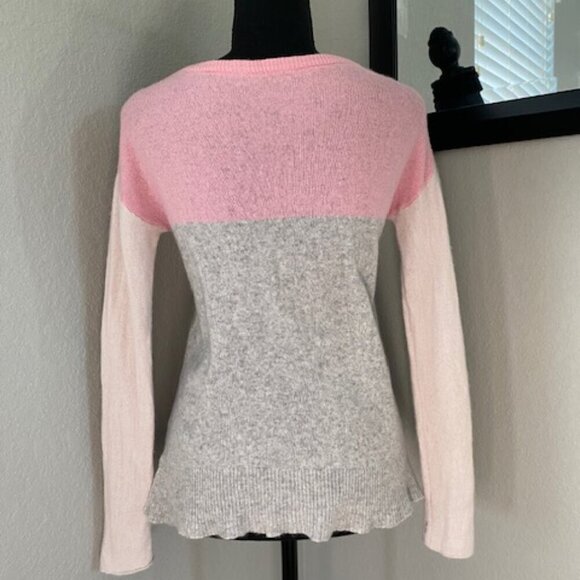 ATM Anthony Thomas Melillo Pink Colorblock Cashmere Sweater XS - Picture 8 of 16
